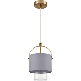 Подвес LUMION JANE 6592/1 MODERNI LN24 E14 1*40W 220V латунь/серый, металл/текстиль, стекло